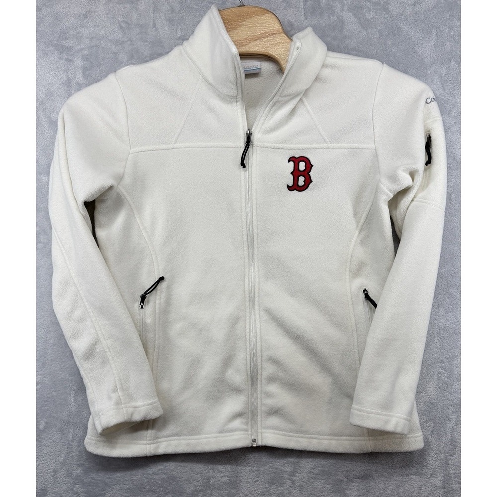 Columbia Boston Red Sox White Full Zip Fleece MLB Baseball‎ Women's Size L